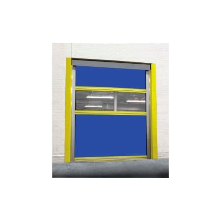 Tmi TMI Motorized Roll-Up Dock Door PVC Coated Blue Vinyl Panels & Vision Panel 10x12 FS-MRU-ITM525-IJ-10X12-COMBO